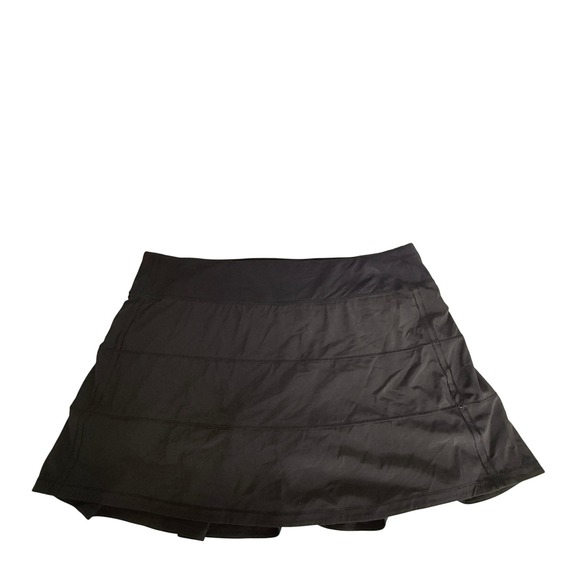 Lululemon Black Pleated tennis Athletic Skirt with Shorts Size 12 athleisure - Picture 2 of 7